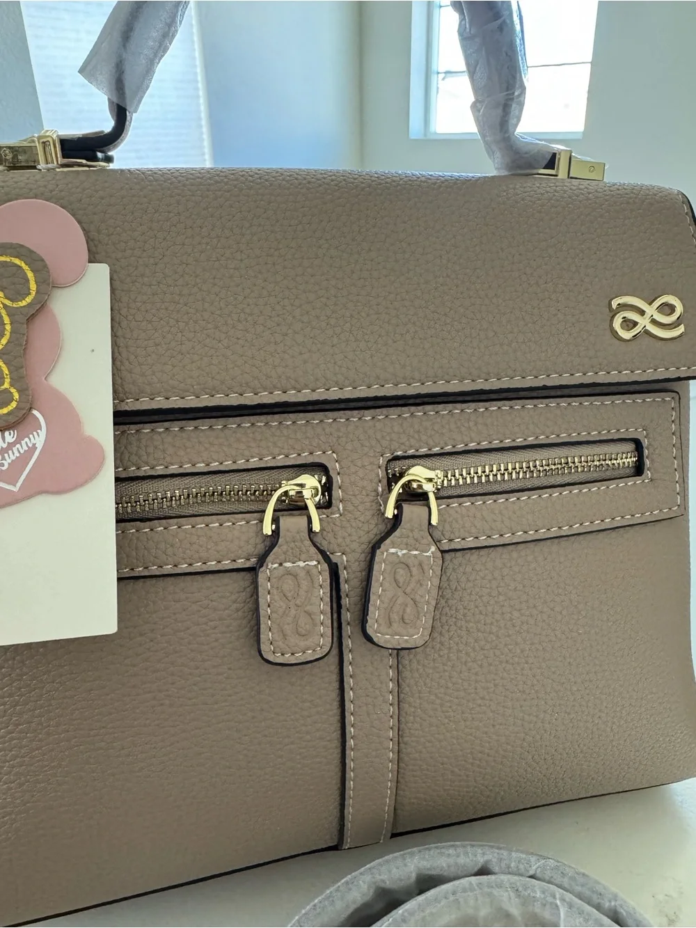 House of LittleBunny Mini Clara in Taupe with Two Removable Straps